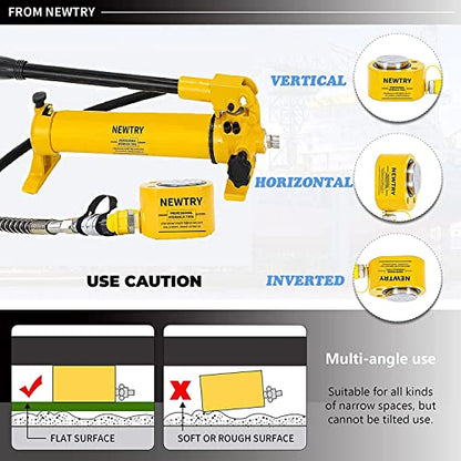 NEWTRY 30T Low Profile Hydraulic Jack+CP-700 Manual Pump Kit, 0.55" Stroke - size: 30T Hydraulic Jack + cp-700 pump