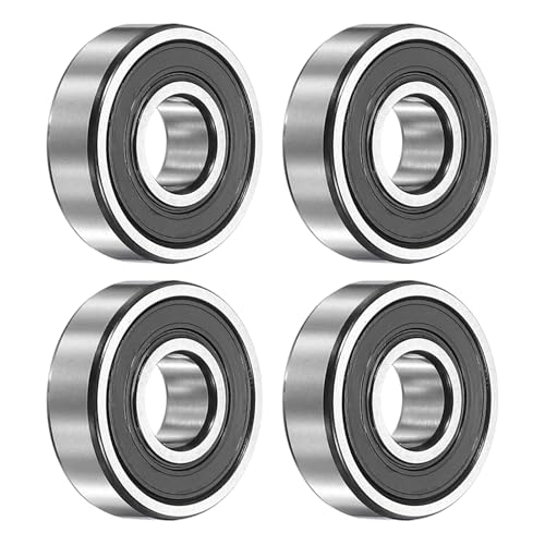 uxcell 4Pcs 6000-2RS Deep Groove Ball Bearings, 10x26x8 mm High Speed Double Rubber Seal Bearings Pre-Lubricated and Stable for Industrial Machinery Repairs 3D Project - size: 6000-2RS(10x26x8 mm)