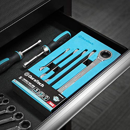 DURATECH Double Box End Ratcheting Wrench Set, SAE, 5-Piece, 5/16" to 7/8"