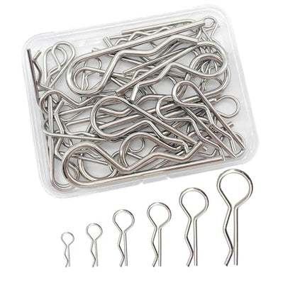 36pcs Cotter Pins, Cotter Pin Assortment Kit, Spring Fasteners Hitch Pin for Trailer Locking, Trailer Clamps, Lawn Mowers, Trucks, Mechanics, Heavy Duty R Clips Hardware Pins, 6 Sizes(M1.2-M3) - size: 6 Sizes(M1.2-M3)-36PCS