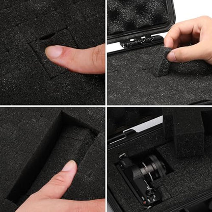 Mayouko Portable Tool Box with Shock- Proof Sponge, Water Proof Grade IP67, Waterproof Hard Case with Foam Insert, Shockproof Carrying Case, Explosion Proof Box, 11.6"L×8.3"W×3.9"H - size: 11.6"L×8.3"W×3.9"H