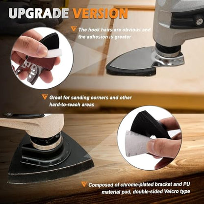 156Pcs Oscillating Tool Sanding Pads Kit, 3Pcs Triangle Sanding Pads and 3Pcs Finger Sanding Pad, 150Pcs Multitool Sandpaper Set, Grit Fit for Finishing Wood Sanding - size: 156pcs Triangle and Finger Sanding Pads