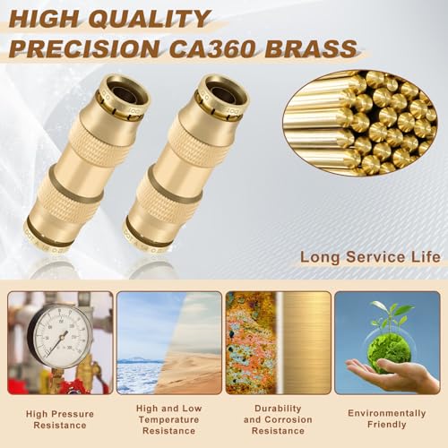 1/4" Straight Brass Union, DOT Approved Air Line Connector 5PCS - size: 1/4" OD 5PCS, style: Straight