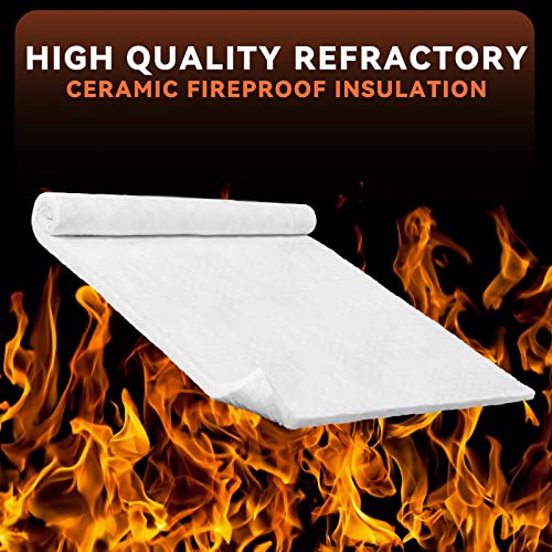 Amylove 3 Pcs Ceramic Fiber Insulation Blanket 32"x16"x1/4" Fireproof