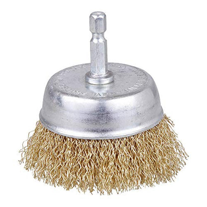 Rocaris 10 Pack 3 Inch Wire Cup Brush with 1/4-Inch Hex Shank