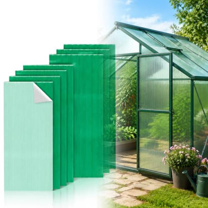 6 Pcs 4' X 2' X 0.2'' Polycarbonate Greenhouse Panels Roof Panels, Green - color: Green, size: 4' x 2' x 0.2''