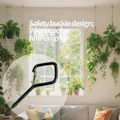 Ceiling Hooks for Hanging Plants, 4in with Safety Buckle, 20 Pack - size: 20 Pieces