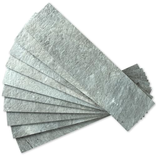 AULIGET 40-Piece Mountain Rock Peel and Stick Backsplash Wall Tiles, 3" x 12" PVC Faux Stone Stick on Tiles for Backsplash Kitchen, Bathroom, Laundry Room, Camper, Fireplace - color: Mountain Rock, size: 40 Pieces, 3"x12"x0.12"