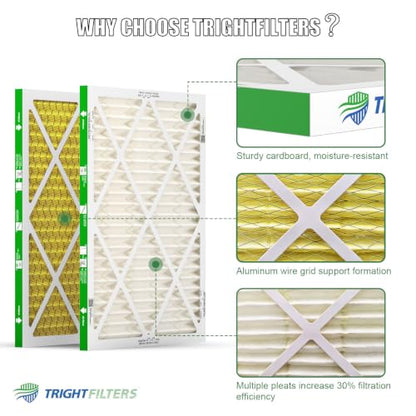 TRIGHTFILTERS 16x20x1 Air Filter MERV 11 HVAC Furnace Filter Pleated 2 Pack - size: 16x20x1