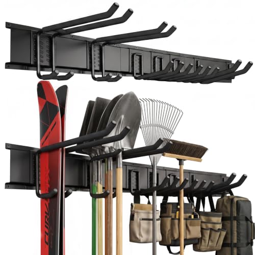 49.5" Garage Tool Organizer Wall Mount, 500 LBS Garden Tool Organizer - size: 49.5 inch