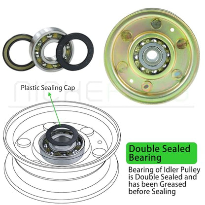 2 Pack 756-04224 Idler Pulley for Cub Cadet LT1050 LT1042 Decks - color: A09 2x756-04224