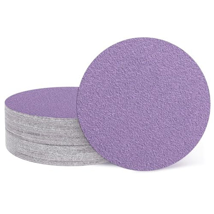 HARFINGTON 32 Pcs 3 Inch Sanding Disc 60 Grit Purple Aluminum Oxide - size: 3 Inch(60 Grit)