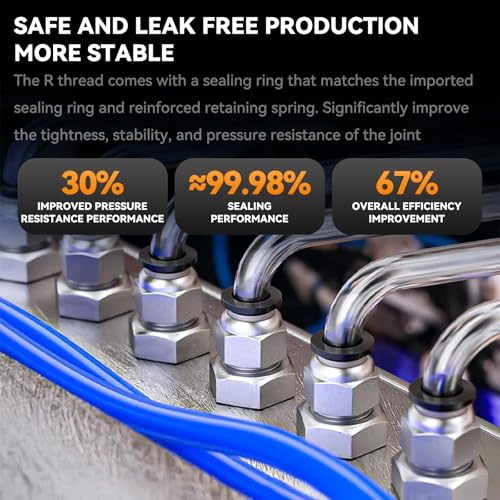 Pneumatic Black Push Connect Fittings 6mm Tube OD x 1/8 Inch NPT Air Push Connect Tools Pneumatic Hose Fittings(Pack of 10) - size: 6mm OD x 1/8"NPT