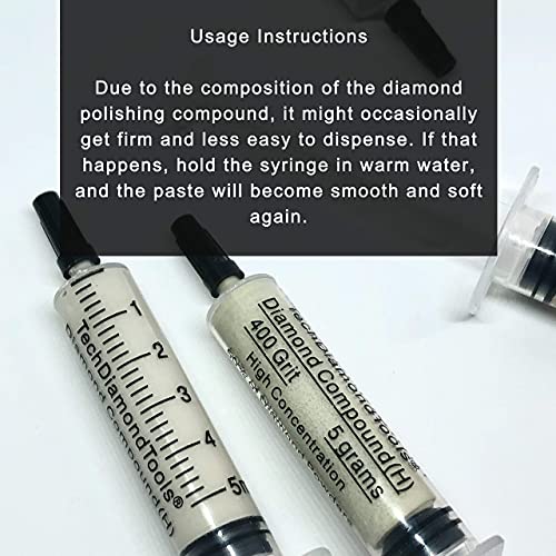 TechDiamondTools Diamond Polishing Compound Polishing Paste USA Made 8,000 Grit 0-2 Microns for Marble Glass Metal Rock Jewelry Resin Silver Chrome Gemstone with High Concentration of Diamond Powder - size: 8,000 grit / 0-2 microns