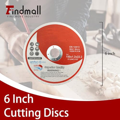 findmall 100 Pack 6" x.045 x7/8" Cut-Off Wheel Aluminum Oxide - size: 100pcs 6"*0.045"*7/8"