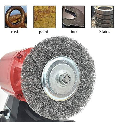 6in Wire Wheel Brush for Bench Grinder, Coarse Crimped Steel-4pcs
