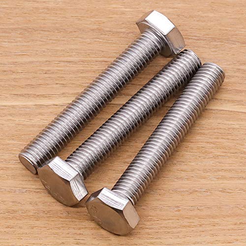 M10-1.5 x 45mm Stainless Steel Hex Bolts, 304 Stainless Steel 18-8, Hex Drive, Full Thread, Coarse Thread UNC, Plain Finish, 10 PCS - size: M10-1.5 x 45mm