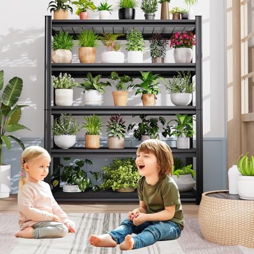 4-Pack Heavy Duty Garage Shelving for Large Storage & Garage Organization, 78"H x 46"W x 20"D 5-Tier Adjustable All Metal Wire Shelf for Tools, Storage Bins, Bulk Items, Warehouse & Workshop - size: 46"Wx19.7"Dx78"H