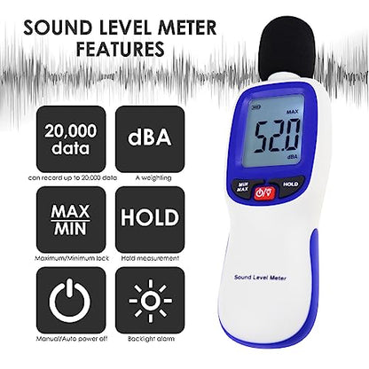 Decibel Meter Wireless Sound Decibel Meter with App Data Logging Bluetooth Portable Sound Level Meter 30~130dBA High Accuracy SPL Meter for Classroom, Office, Home and etc. - color: Bluetooth Sound Level Meter
