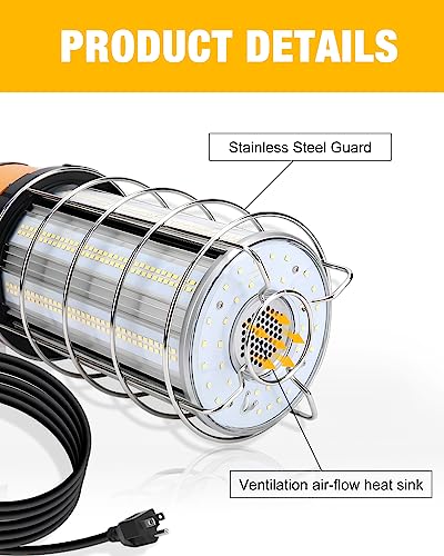 LED Temporary Work Light 250W 30000LM 5000K Construction Lights - size: 250W with 10FT Cord