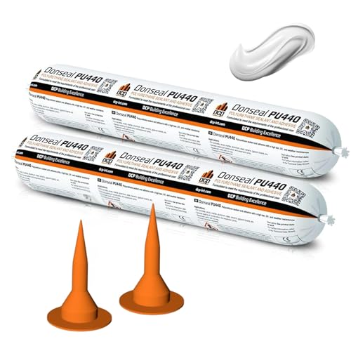 DCP Donseal PU440 Polyurethane Sealant for Concrete, Sidewalk 2 Pack – Expansion Joint Filler, Non-Sag Caulk for Foundation, Walls, Sausage, 20.2 fl oz – White, Pack of 2 - color: White