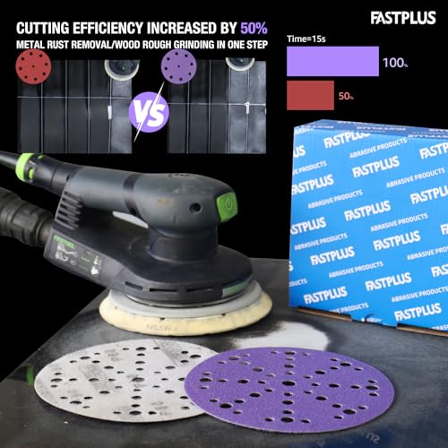 6 Inch 49 Hole Sanding Discs 400 Grit Purple Ceramic Hook and Loop Film - style: 400