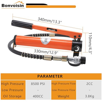 Bonvoisin CP-180 Manual Hydraulic Pump Hand Pump Hose Coupler for Hydraulic Tools(8500psi) - color: CP-180 Pump