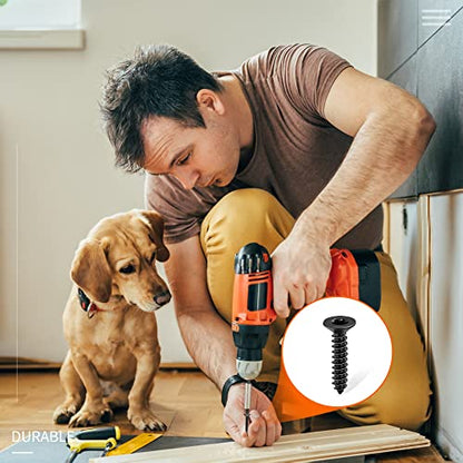 100 PCS #10 x 1-1/2" Flat Head Torx/Star Wood Screws, 18-8 (A2) Stainless Steel, Full Threaded & Black Coated for Durability, T25 Drive Bit Included, No.10 X 1.5 Length Multipurpose Screw by TPOHH - size: #10 x 1-1/2 inch