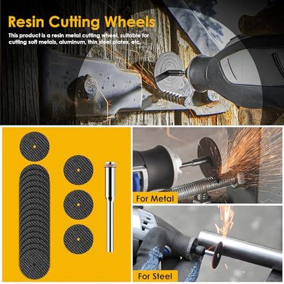 44 Pcs Cutting Wheel Set Compatible with Plastic for Rotary Tool - color: Sliver