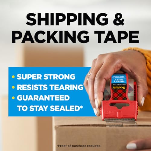 Scotch Heavy Duty Packing Tape, 1.88 in x 27.7 yd, 6 Rolls, 6 Dispensers - size: 6 Rolls