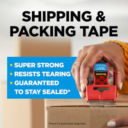 Scotch Heavy Duty Packing Tape, 1.88 in x 27.7 yd, 6 Rolls, 6 Dispensers - size: 6 Rolls