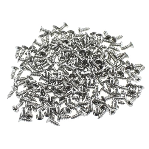 TAODAN 200PCS 2x6mm Small Household Stainless Steel Screws Phillips Flathead Wood Screws DIY Screws for Kitchen and Office Decorative Boxes and Pictures Decorative Accessories - size: 6