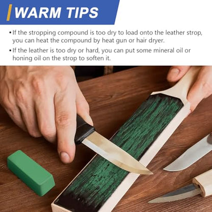 SCOTTCHEN Stropping Compound, 4 Oz, Fine Green Buffing Polishing Compound, Leather Strop Compound, Honing Compound for Knife Polishing-3Pack - size: 4 Oz. - Fine Green