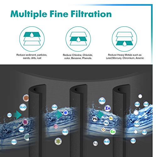 ICEPURE PLUS 9990 NSF 53&42 Cert. Replacement for LG LT600P Filter,3PACK - style: Heavy Metals Removal