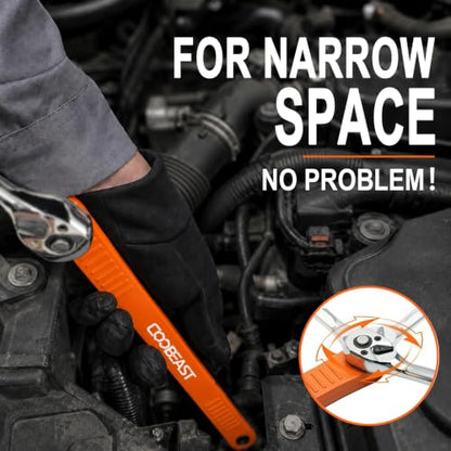3/8 inch Pro Offset Extension Wrench Impact Wrench Extender Tool Socket Set - color: Orange, size: 16.34inch