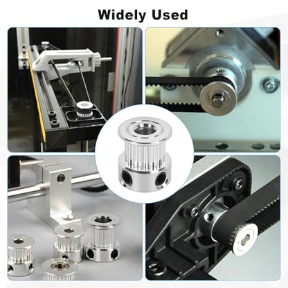 6 Pack GT2 Timing Belt Pulley 20 Teeth,8mm bore,synchronous Pulley (6, 20T-B8-6) - size: 20T-B8-6