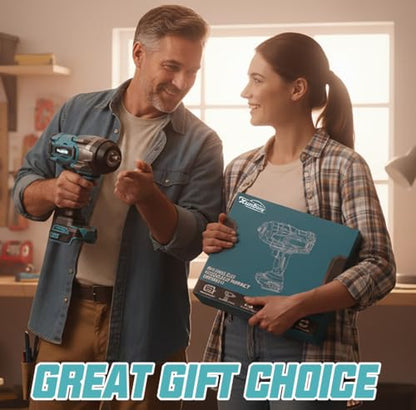 Cordless Impact Wrench 1/2" Compatible with Makita 18V Battery, 1600Ft-lbs(2200N.m) High Torque Impact Gun Heavy Duty, Brushless Electric Power Impact Driver with 4 Speed Modes & LED Work Light - size: 1/2" 2200NM Compatible with Makita