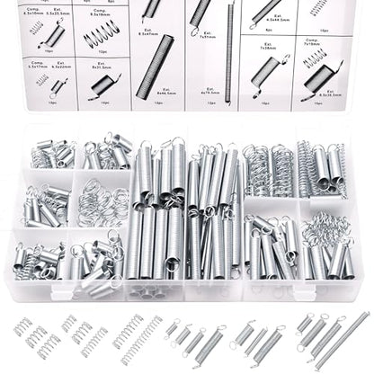 200PCS Spring Assortment Kit Zinc Plated Extension and Compression Springs Kit with 20 Different Sizes for Home Repairs & DIY - size: 200PCS (20 Sizes)