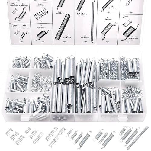 200PCS Spring Assortment Kit Zinc Plated Extension and Compression Springs Kit with 20 Different Sizes for Home Repairs & DIY - size: 200PCS (20 Sizes)