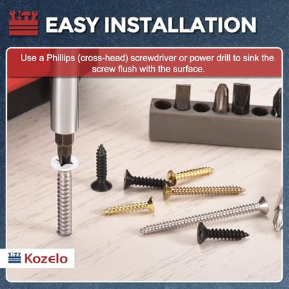 50pcs Phillips Wood Screws #8x1 304 Stainless Steel Black - color: Black, size: #8x1"
