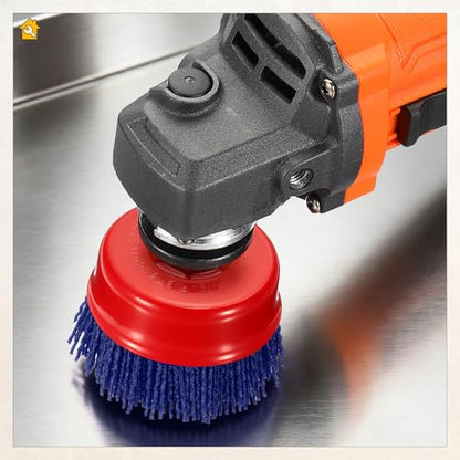 3in Wire Cup Brush for Angle Grinder, 5/8"-11 Arbor, Nylon, 240Grit