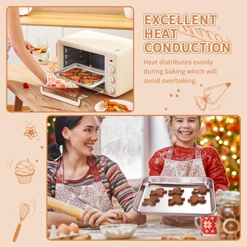 Stainless Steel Baking Sheet Pan Set of 2, Cookie Sheets 10 x 8 x 1 Inch - size: 10 inch