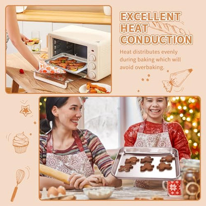 Stainless Steel Baking Sheet Pan Set of 2, Cookie Sheets 10 x 8 x 1 Inch - size: 10 inch