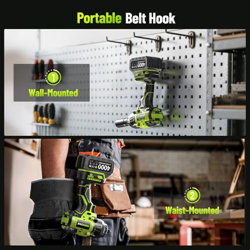 Robustrue 1600N.m (1180ft-lbs) Cordless Impact Wrench, 1/2 High Torque Brushless Impact Gun, 2400RPM Power, 2 x 4.0Ah Batteries, Fast Charger, Impact Wrench for Heavy Duty Truck RV Mower