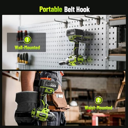 Robustrue 1600N.m (1180ft-lbs) Cordless Impact Wrench, 1/2 High Torque Brushless Impact Gun, 2400RPM Power, 2 x 4.0Ah Batteries, Fast Charger, Impact Wrench for Heavy Duty Truck RV Mower
