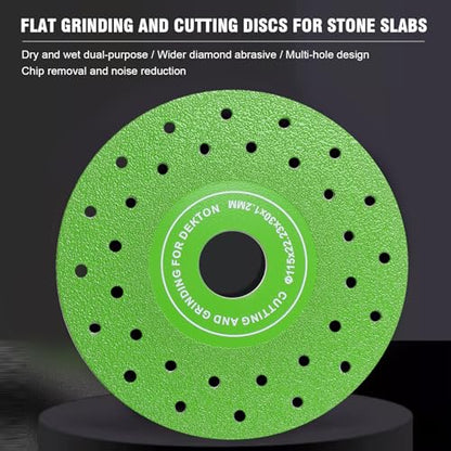 3PCS 4.5" Ultra Thin Diamond Grinding Discs Air Brazed Cutting Blades for Ceramic/Glass/Marble/Granite Angle Grinder Saw Blade Set (3)