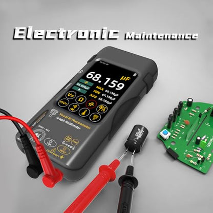 BSIDE Thermal Imaging Camera Multimeter with Macro Lens, 320x320 IR Resolution with 15 Thermal Palettes, 20000 Counts with 3.98" Touch LCD, Measures Cap, AC Clamp, Temp Diode for Electrical Electronic