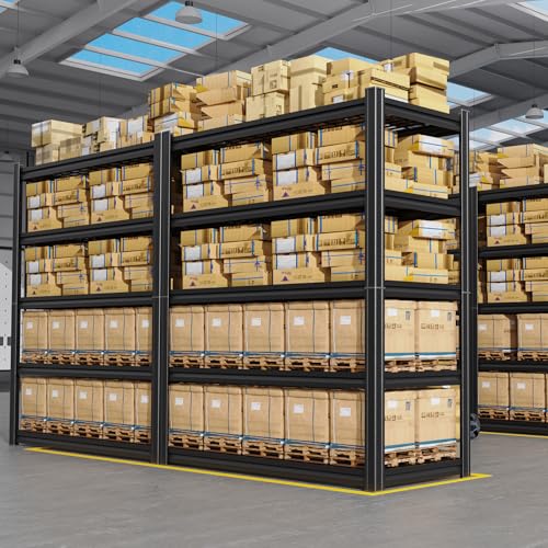 Set of 5 Garage Shelving-3000 lbs 5 Tier Storage Shelves,Adjustable Heavy Duty Metal Shelving Unit and Storage Large Wire Rack,Utility Steel Shelf for Warehouse Industrial Pantry Basement -78"x46"x20" - size: 46"Wx19.7"Dx78"H