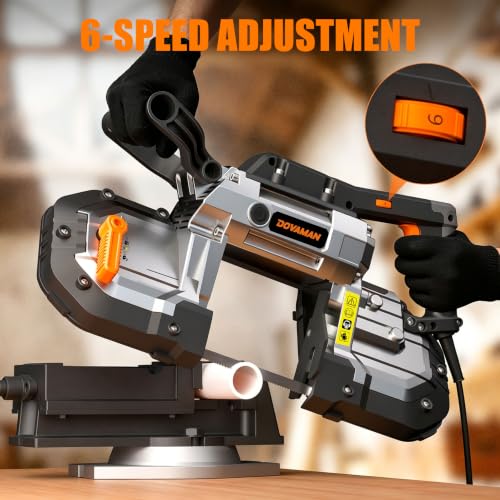 DOVAMAN Portable Band Saw, 10A Variable Speed, 5-Inch Deep Cut Bandsaw