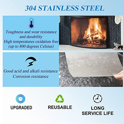 ovsor 30 Mesh Stainless Steel Mesh Roll - 2Pcs 16×50 inches (40.6×127cm) Professional Woven Wire Mesh, Sifting Screen Not Easy to Rust for DIY Project, Floor, Wall, Hole, Garden, Vent Cover